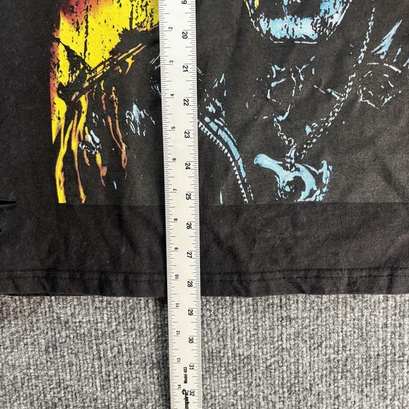 Rockstar Original Shirt Mens Medium Black Skull Flame Graphic Distressed Tee - Picture 3 of 5